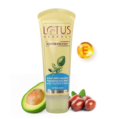 Buy Lotus Herbals Jojobawash Active Milli Capsules Nourishing Face Wash | For All Skin Types | 80ml-Purplle