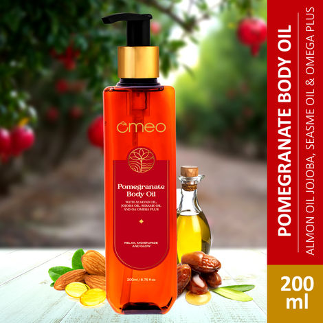 Buy Omeo Pomegranate Body Oil With Almond Oil, Jojoba Oil, Sesame Oil and OA Omega Plus Relaxing, Moisturizing and Glowing-Purplle