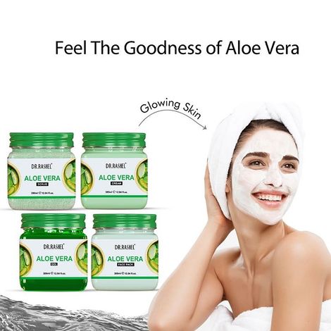 Dr.Rashel Aloe Vera Pack Of 4 (Scrub, Gel, Cream, And Face Pack) - (1520ml)