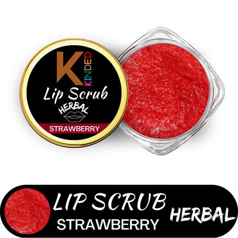 Buy KINDED Lip Sugar Scrub Herbal Natural Essential Oils Exfoliating Balm Polish Scrubber for Men Women Smoked Dry Dark Chapped Lips to Lighten Pigmentation Dead Skin Tan Removal (10 gm, Strawberry)-Purplle