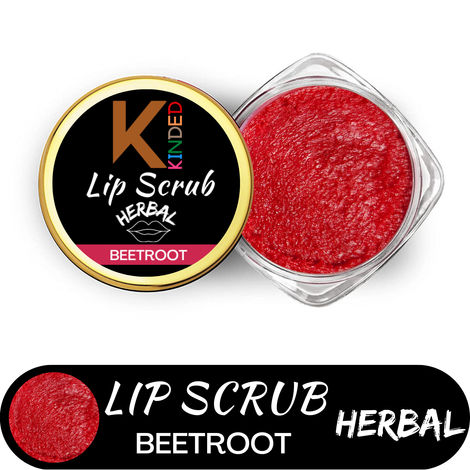 Buy KINDED Lip Sugar Scrub Herbal Natural Essential Oils Exfoliating Balm Polish Scrubber for Men Women Smoked Dry Dark Chapped Lips to Lighten Pigmentation Dead Skin Tan Removal (10 gm, Beetroot)-Purplle