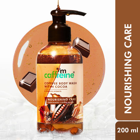 Buy mCaffeine Coffee Body Wash with Cocoa | De-Tan & Deep Cleansing Shower Gel | Enriched with Vitamin E & in Energizing Aroma of Chocolate (200 ml)-Purplle