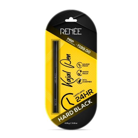Buy RENEE Hard Black Kajal Pen with Sharpener, 0.35 gm-Purplle