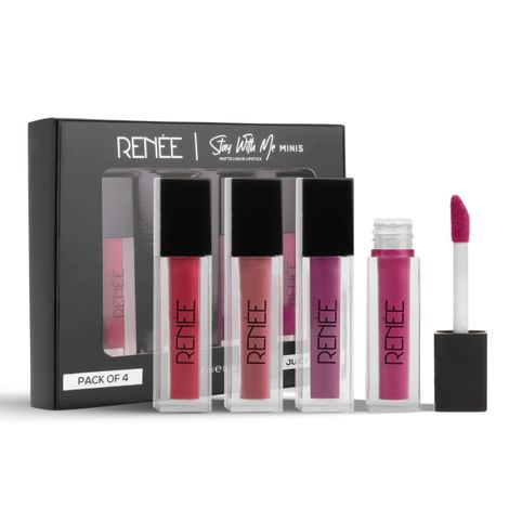 Buy RENEE Stay With Me Minis Matte Liquid Lipsticks, 01 Juicy Berries 2 ml each, Long lasting, Light Weight & Non Transfer Formula, Water & Smudge Proof-Purplle
