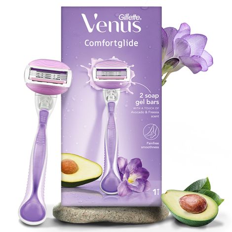 Buy Gillette Venus Comfortglide Hair Removal Razor for Women with Avocado Oils & Body Butter, Freesia Scent, 1 Pc-Purplle