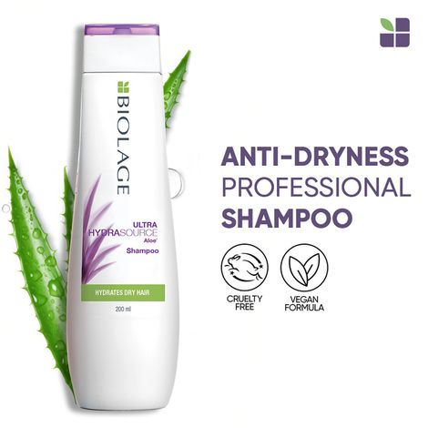 Buy Biolage Professional Hydrasource Anti-Dryness Shampoo, Hydrates and Moisturizes Dry Hair, Enriched with Aloe, Vegan & Cruelty-Free, 200 ml-Purplle