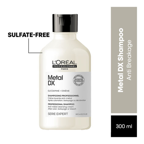 Buy L'Oreal Professionnel Serie ExpertA Metal DXA RemovesA Metal Cleansing Cream Shampoo | Shampoo For Damaged & Coloured Hair (300ml)-Purplle