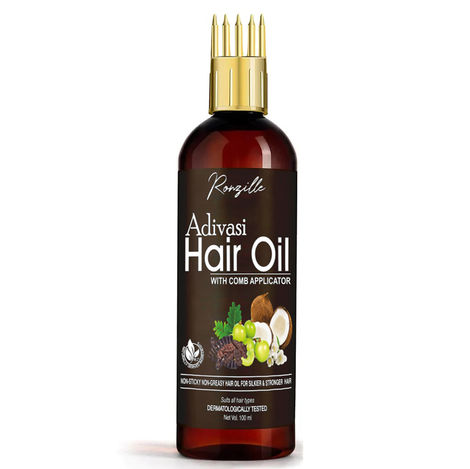 Buy Ronzille Adivasi Jadibuti Hair Oil For Hair Regrowth Ayurvedic Hair Oil - 100 ml-Purplle
