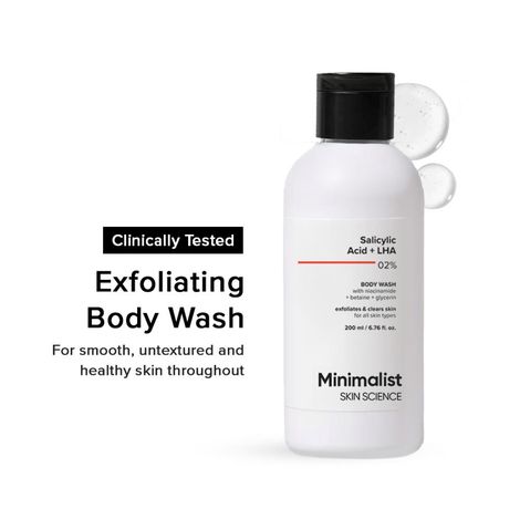Buy Minimalist Salicylic acid & LHA 2% Body Wash with Niacinamide, Betaine & Gylcerine - 200 ml-Purplle