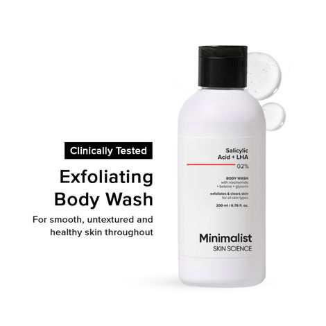 Buy Minimalist Salicylic acid & LHA 2% Body Wash with Niacinamide, Betaine & Gylcerine - 200 ml-Purplle