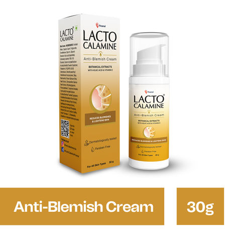 Buy Lacto Calamine Anti Blemish cream for pigmentation & blemish removal & brighten skin tone. Suitable for all skin types. Non-greasy, No Parabens, No Sulphates (30 g)-Purplle