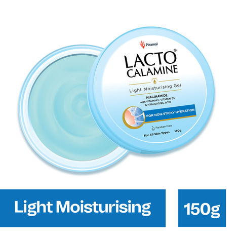 Buy Lacto Calamine Light moisturising gel. Non-sticky hydrating face & body gel with niacinamide, Hyaluronic and vitamin E. For non-oily feel & glowing skin (150 g)-Purplle