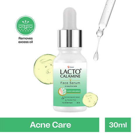 Buy Lacto Calamine 2% Salicylic acid face serum, for fighting acne & acne marks. Suitable for all skin types. No Parabens, No Sulphates (30 ml)-Purplle