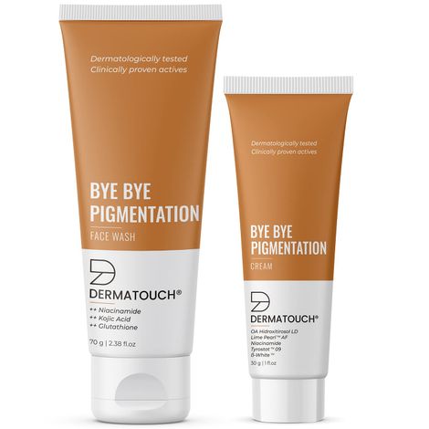 Buy DERMATOUCH Bye Bye Pigmentation Combo | Bye Bye Pigmentation Face Wash (70G) & Bye Bye Pigmentation Cream (30G) | With Niacinamide & Kojic Acid - 100G-Purplle