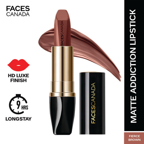 Buy Faces Canada Matte Addiction Lipstick Fierce Brown 10 3.7g-Purplle