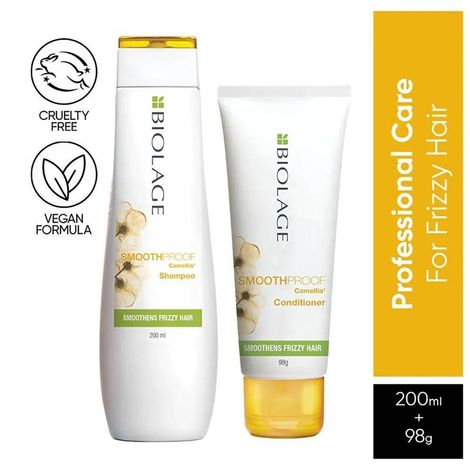 Buy Biolage Smoothproof Smoothing Shampoo + Smoothproof Conditioner (200ml + 98 gm)|For Frizzy Hair-Purplle