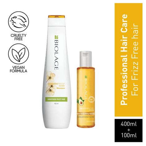 Buy Biolage Smoothproof Shampoo + Smoothproof 6-in1 Deep Smoothening Serum (400ml+100ml)| For Frizzy Hair-Purplle