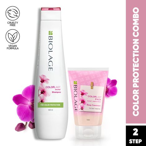 Buy Biolage Colorlast Color Protecting Shampoo + Combo of COLORLAST Deep Treatment Pack for Colored Hair (400 ml + 100 ml)-Purplle
