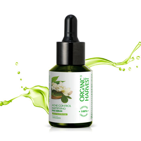 Buy Organic Harvest Vitamin B Organic Face Serum with Niacinamide and Spinach, 30 ml, Suitable for Oily and Combination Skin Types, Removes Appearance of Acne and Pimples-Purplle