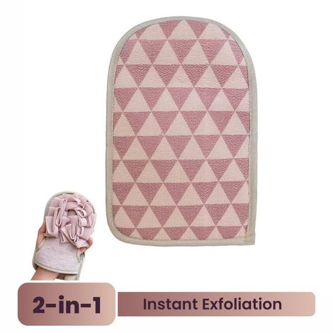 Buy Azah Exfoliating Gloves for Body Scrubbing | Skin Exfoliating Gloves with 2 in 1 use: Loofah and Exfoliating Mitten for Smooth & Clean Skin - Pink-Purplle