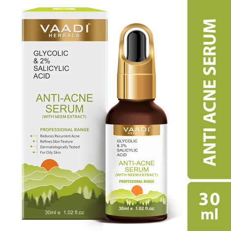Buy Vaadi Herbals Anti-Acne Serum With Glycolic & 2% Salicylic Acid-Purplle