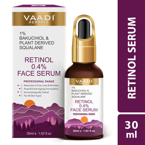 Buy Vaadi Herbals Retinol 0.4% Face Serum With 1% Baluchiol & Plant Derived Squalane-Purplle