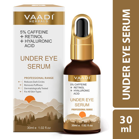 Buy Vaadi Herbals Under Eye Serum With 5% Caffeine & Retinol & Hyaluronic Acid - 30 ml-Purplle