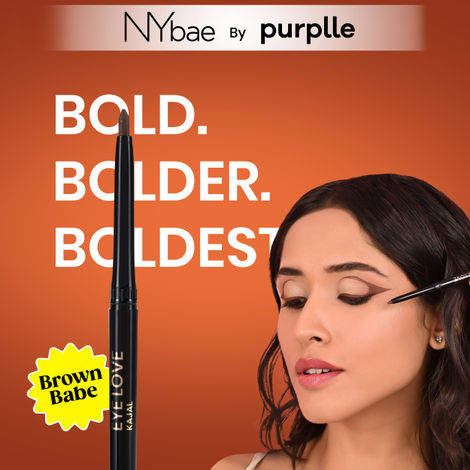 Buy NY Bae Colored Kajal - Brown Babe (0.30 gm) | Brown Kajal | Eyeliner | Waterproof | Smudgeproof | Kajal Pencil | Eye Makeup | Eyeshadow-Purplle