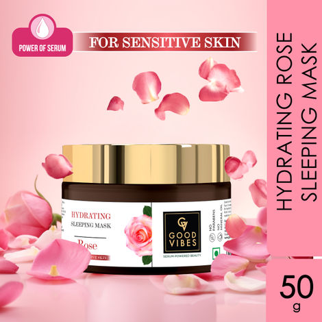 Buy Good Vibes Hydrating Rose Sleeping Mask with Power Of Serum (50g) | Dermatologically Tested for Sensitive skin | Made from Chaitri Roses-Purplle