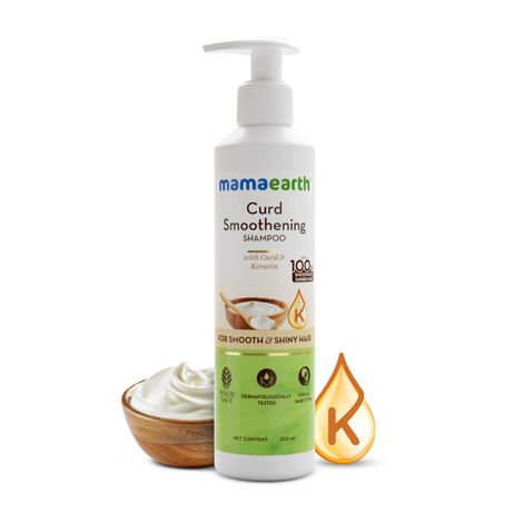 Buy Mamaearth Curd Smoothening Shampoo with Curd & Keratin for Smooth & Shiny Hair- 250 ml-Purplle
