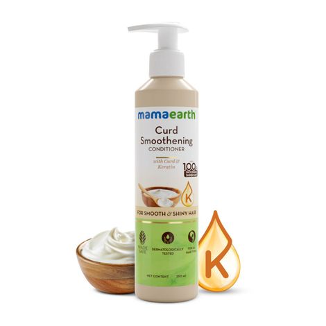 Buy Mamaearth Curd Smoothening Conditioner with Curd & Keratin for Smooth & Shiny Hair- 250 ml-Purplle