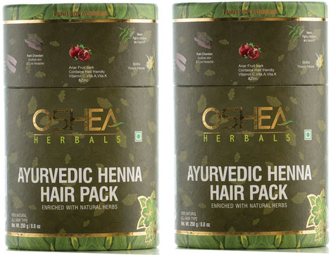 Buy Oshea Herbals Natural Henna Hair Pack 250Grams pack of 2-Purplle