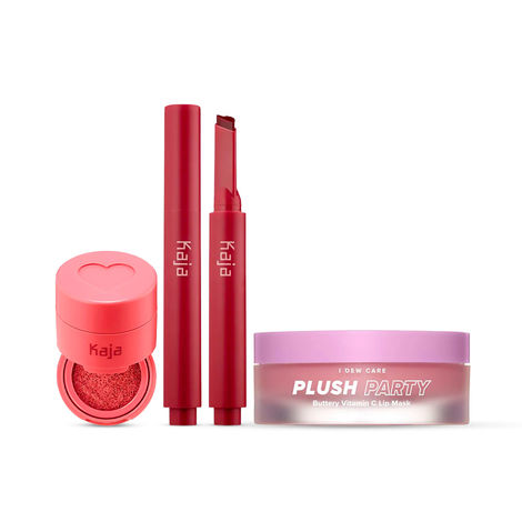Buy Korean Lip Makeup Bundle | Kaja Lip Gloss Stick (Too Hot), Kaja Cheeky Stamp (Bossy), I DEW CARE Lip Mask-Purplle