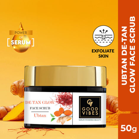 Buy Good Vibes De-Tan Glow Face Scrub- Ubtan with Power Of Serum (50g)-Purplle