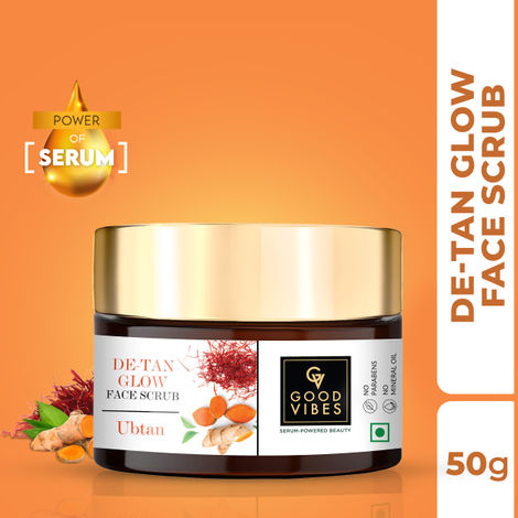 Buy Good Vibes De-Tan Glow Face Scrub- Ubtan with Power Of Serum (50g)-Purplle