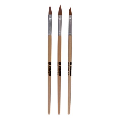 Buy Bronson Professional Nail Art Acrylic Brush Set for liquid and powder no.6,8,10 (Pack of 3)-Purplle