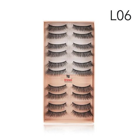 Buy Eyelash set 3D false long and natural eye makeup 10 pairs No. L06-Purplle