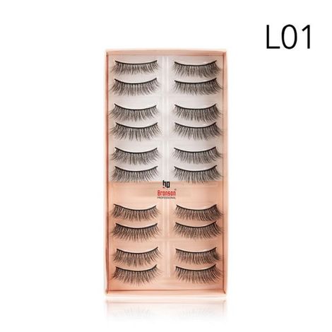 Buy Eyelash set 3D false long and natural eye makeup 10 pairs No. L01-Purplle