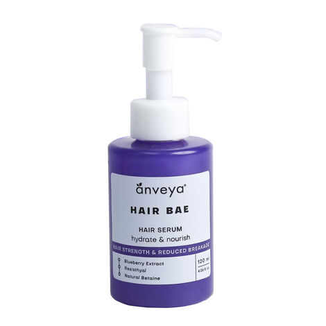 Buy Anveya Hair Bae Hair Serum, 120 ml | Hydrate & Nourish Hair Serum That Provides Strength & Reduce Breakage | Heat Protection Hair Serum - Can Also be Used for Hair Styling-Purplle