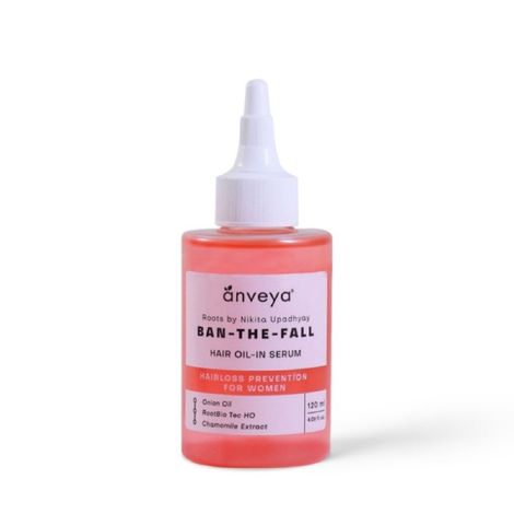 Buy Anveya Roots Ban the Fall Hair Oil-in Serum, 120 ml | For Hair Fall in Women | Prevents Hair Thinning & Removes Scalp Infection | With Onion Oil & Chamomile Oil-Purplle