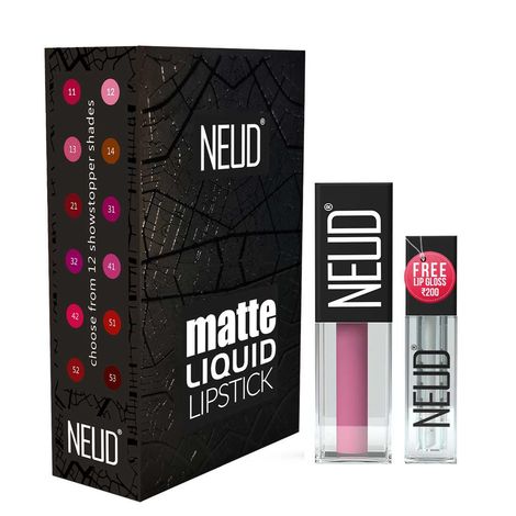 Buy NEUD Matte Liquid Lipstick Supple Candy with Jojoba Oil, Vitamin E and Almond Oil - Smudge Proof 12-hour Stay Formula with Free Lip Gloss - Pack of 1-Purplle