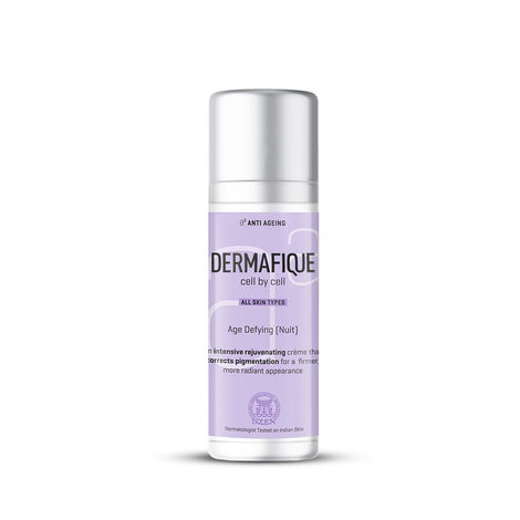 Buy Dermafique Age Defying Nuit Regenerating Cream, 30 g - For All Skin Types - Night Moisturizer Cream for Glowing Skin- Reduces Uneven Skin Tone, Fine lines and Wrinkles - With Plant Stem Cell Technology - Dermatologist Tested-Purplle
