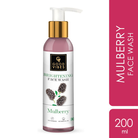 Buy Good Vibes Mulberry Face Wash | Cleansing, Brightening | With Papaya | No Parabens, No Mineral Oil, No Animal Testing (200 ml)-Purplle