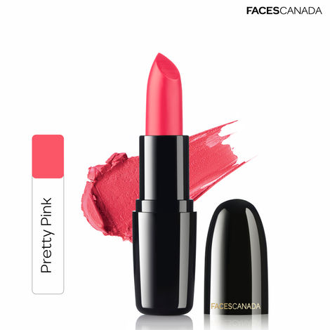Buy Faces Canada Weightless Creme Lipstick |Jojoba & Almond Oil | Highly pigmented | Smooth One Stroke Color | Keeps Lips Moisturized | Pretty Pink 4g-Purplle