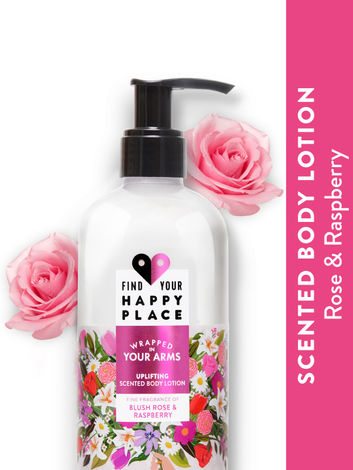 Buy Find Your Happy Place - Wrapped In Your Arms Moisturising Body Lotion Blush Rose & Raspberry 300ml-Purplle