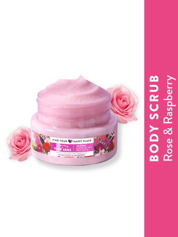 Buy Find Your Happy Place - Wrapped In Your Arms Exfoliating Body Scrub Blush Rose & Raspberry 250g-Purplle