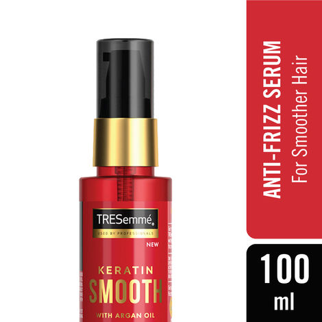Buy Tresemme Keratin Smooth Anti-Frizz Hair Serum 100ml with Argan Oil, for 2X Smoother Hair and Long Lasting Frizz control upto 48H even in 80% humidity-Purplle