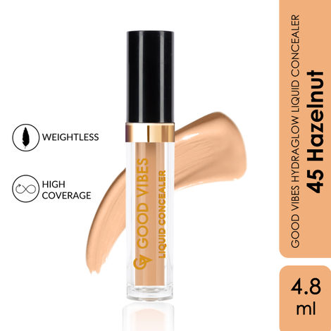 Buy Good Vibes HydraGlow Liquid Concealer- Hazelnut 45 (4.8 ml)-Purplle