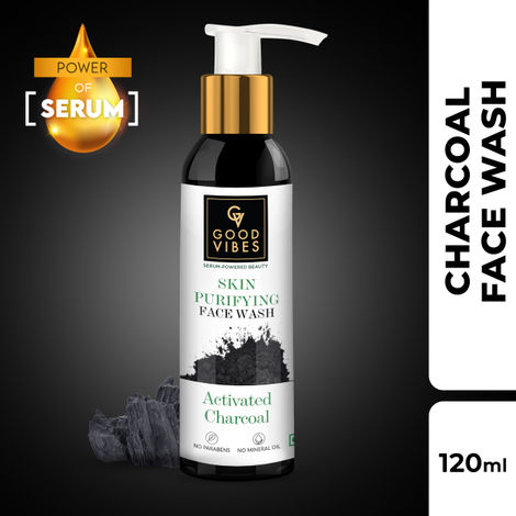Buy Good Vibes Activated Charcoal Skin Purifying Face Wash (120 ml)-Purplle