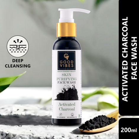 Buy Good Vibes Activated Charcoal Skin Purifying Face Wash | Anti- Pollution, Removes Dirt (120 ml)-Purplle